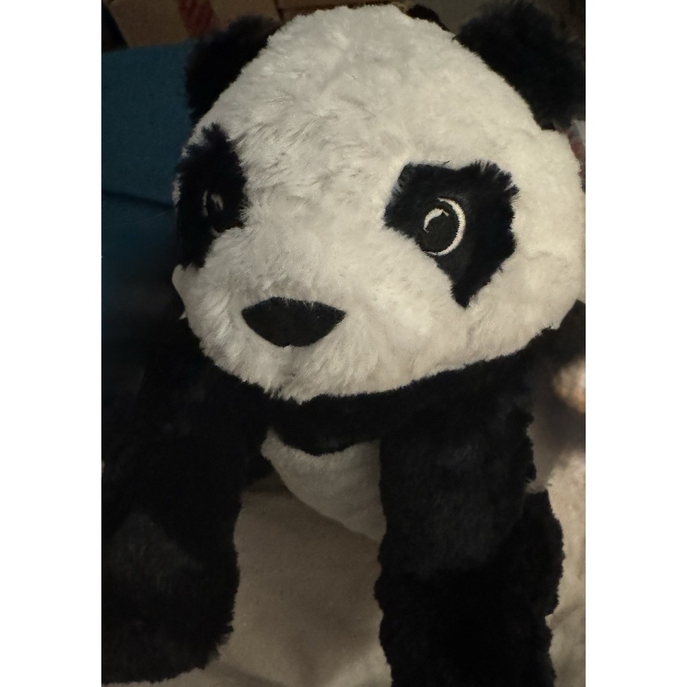 Plush Baby Panda Bear 13" Stffd Animal Soft/Hggble Toy‎ EUC 0+ BlkWht